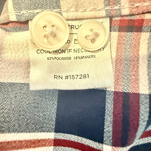 Mizzen+Main Leeward Antimicrobial Dress Shirt Men’s L Dark Red Plaid Performance - Picture 12 of 12